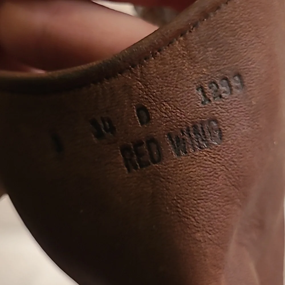 RED WING Pecos USA Brown Leather Steel Toe Oil Sz 14 D Mens Boots #1299 VTG 90s‎